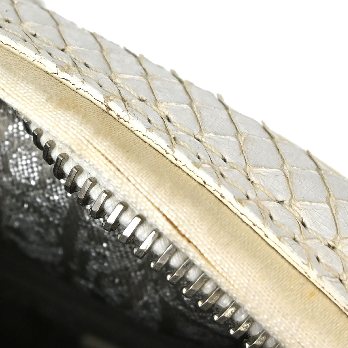 Christian Dior * White Python Gambler Dice Handbag