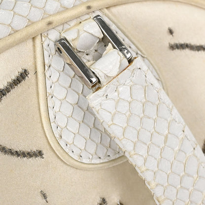 Christian Dior * White Python Gambler Dice Handbag
