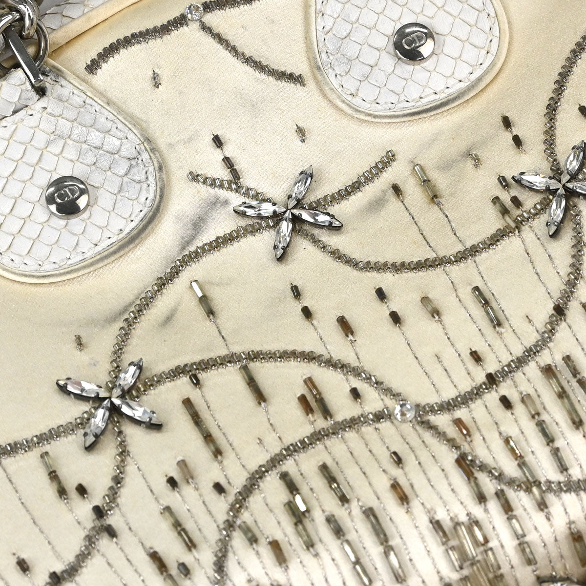 Christian Dior * White Python Gambler Dice Handbag