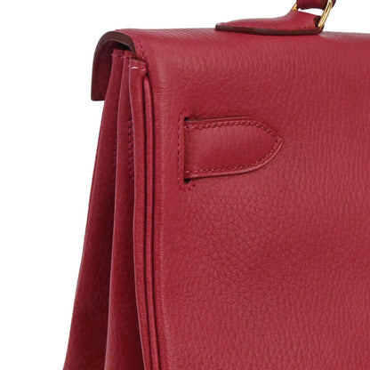 Hermes Rouge Garance Ardennes Kelly 40 Retourne Handbag