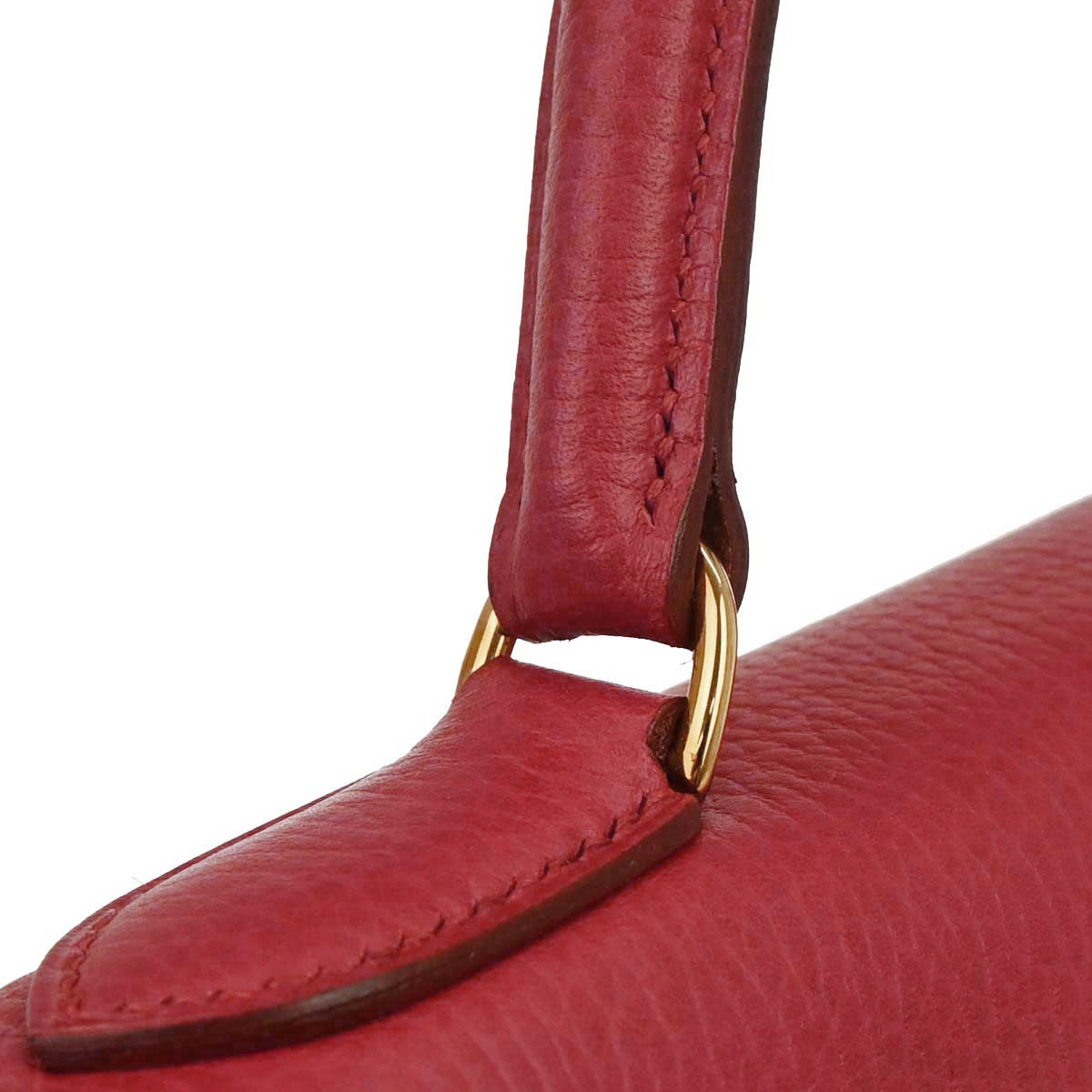 Hermes Rouge Garance Ardennes Kelly 40 Retourne Handbag
