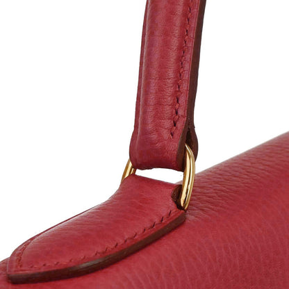 Hermes Rouge Garance Ardennes Kelly 40 Retourne Handbag