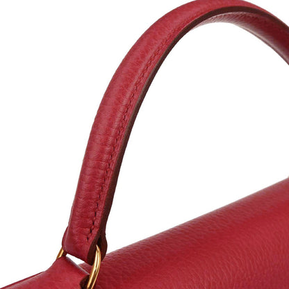 Hermes Rouge Garance Ardennes Kelly 40 Retourne Handbag