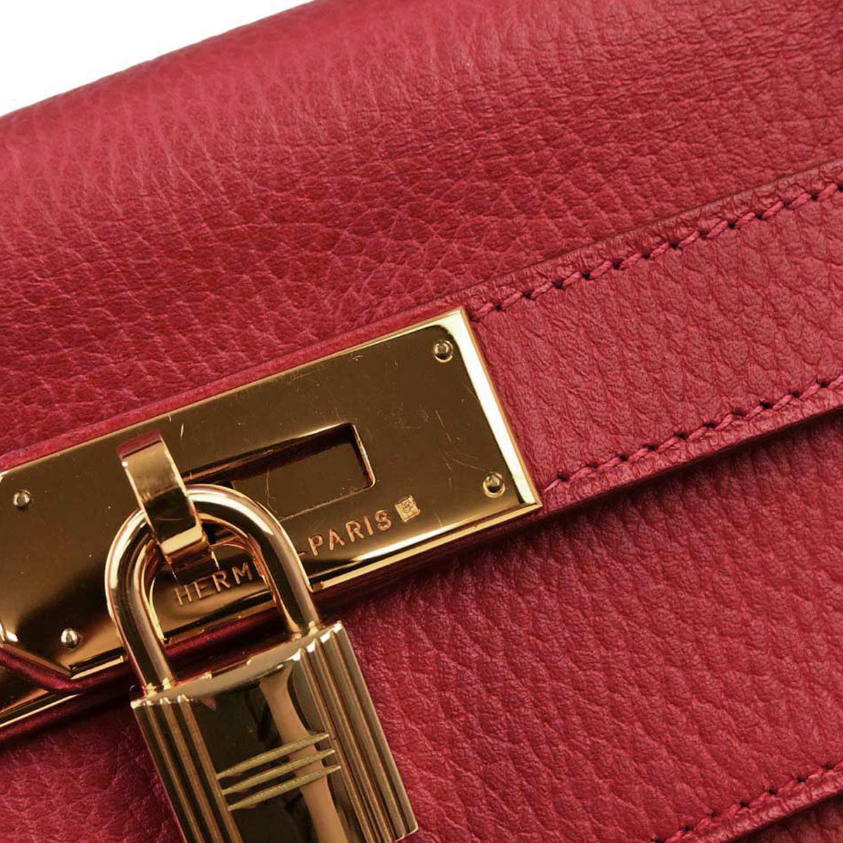 Hermes Rouge Garance Ardennes Kelly 40 Retourne Handbag