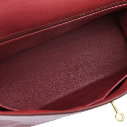 Hermes Rouge Garance Ardennes Kelly 40 Retourne Handbag
