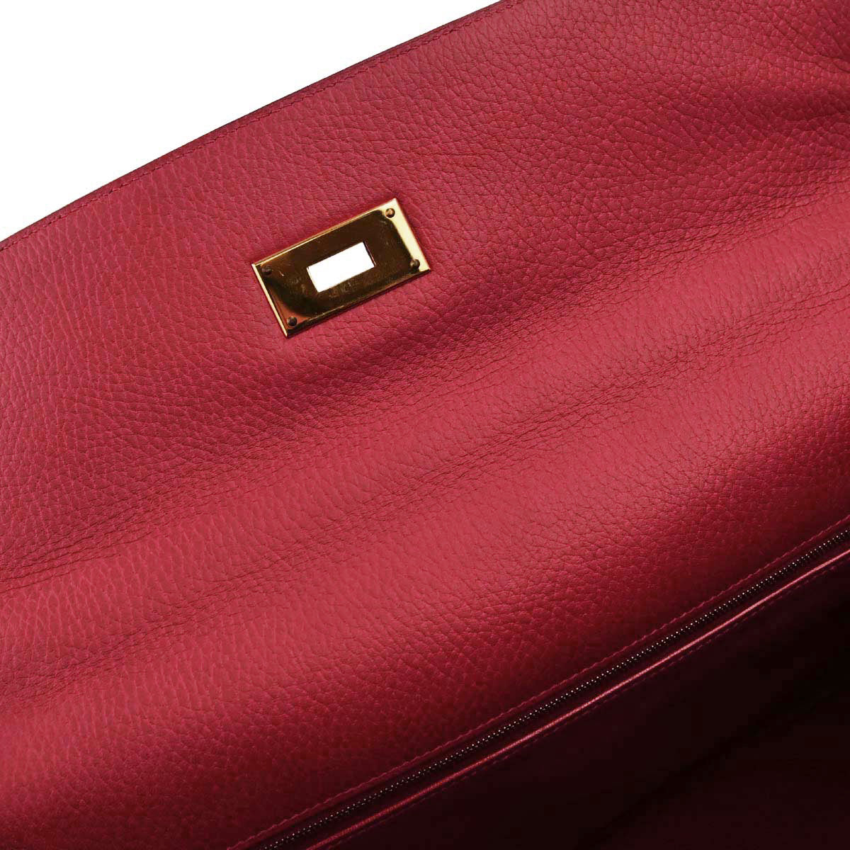 Hermes Rouge Garance Ardennes Kelly 40 Retourne Handbag