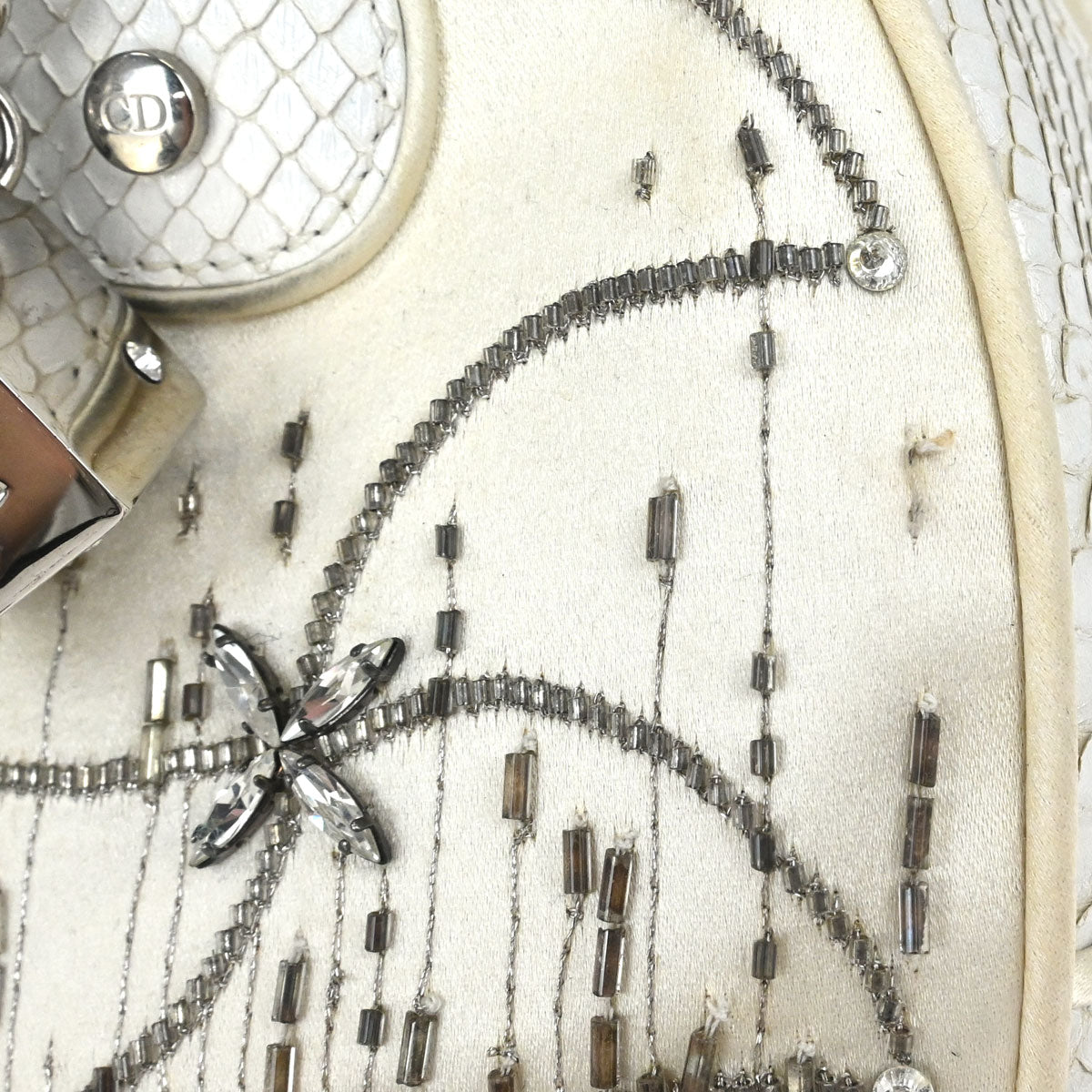 Christian Dior * White Python Gambler Dice Handbag
