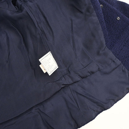 Chanel Setup Suit Jacket Skirt Navy #38