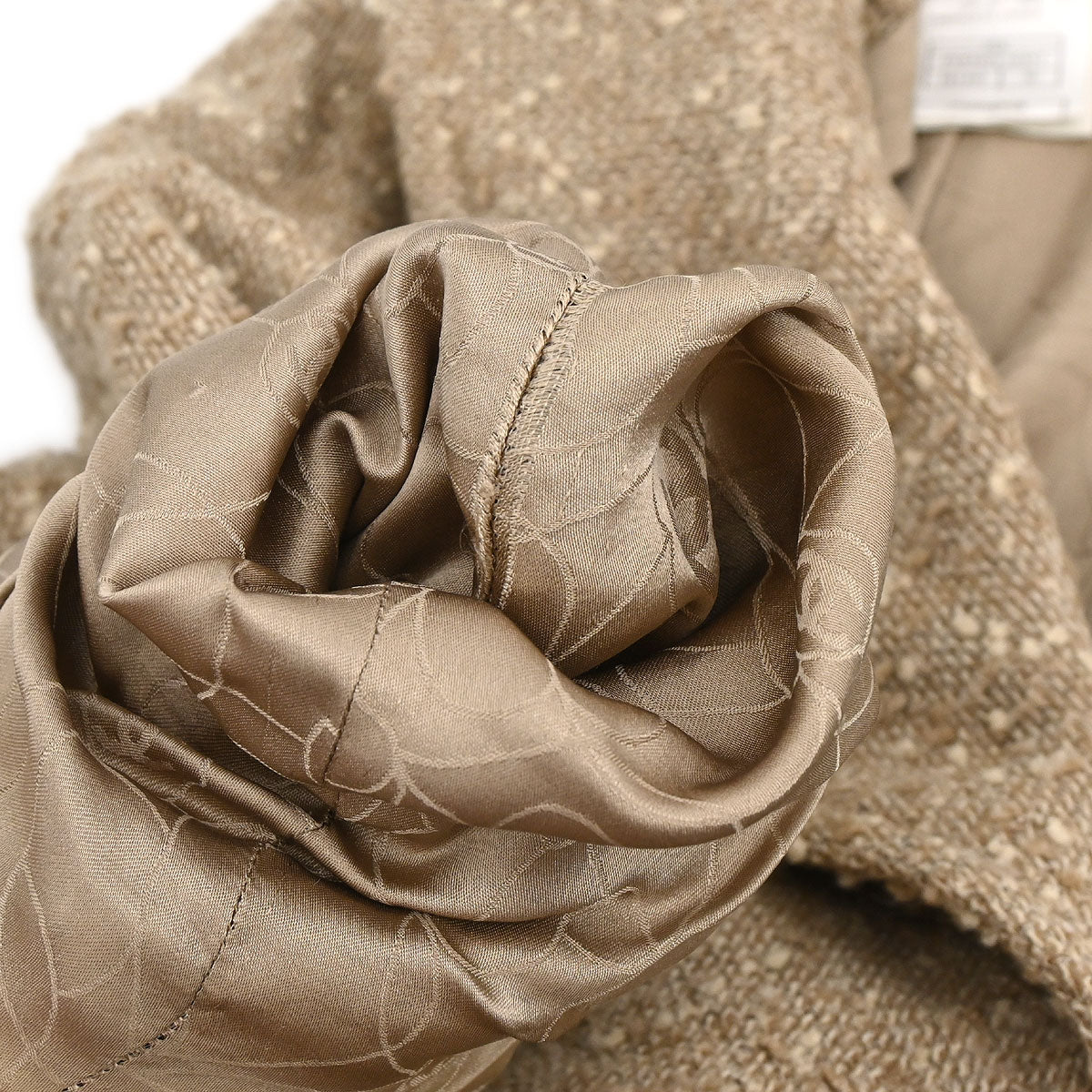 Chanel 2001 Single Breasted Coat Beige #38