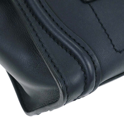 Celine Navy Leather Nano Luggage 2way Shoulder Tote Bag