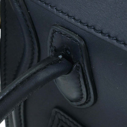 Celine Navy Leather Nano Luggage 2way Shoulder Tote Bag