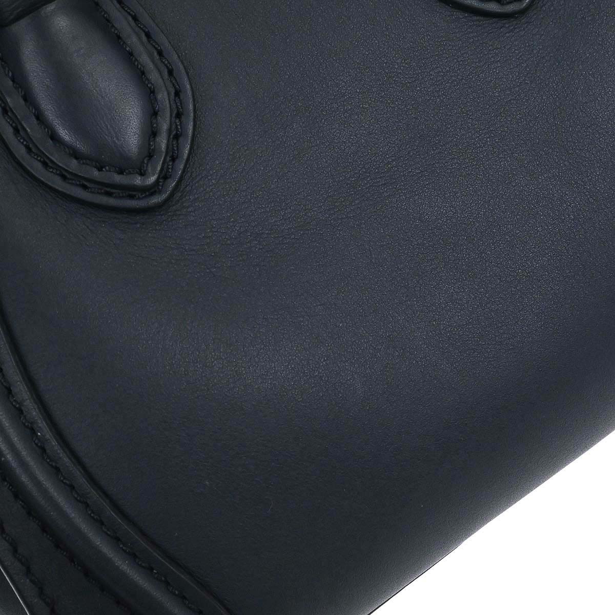 Celine Navy Leather Nano Luggage 2way Shoulder Tote Bag