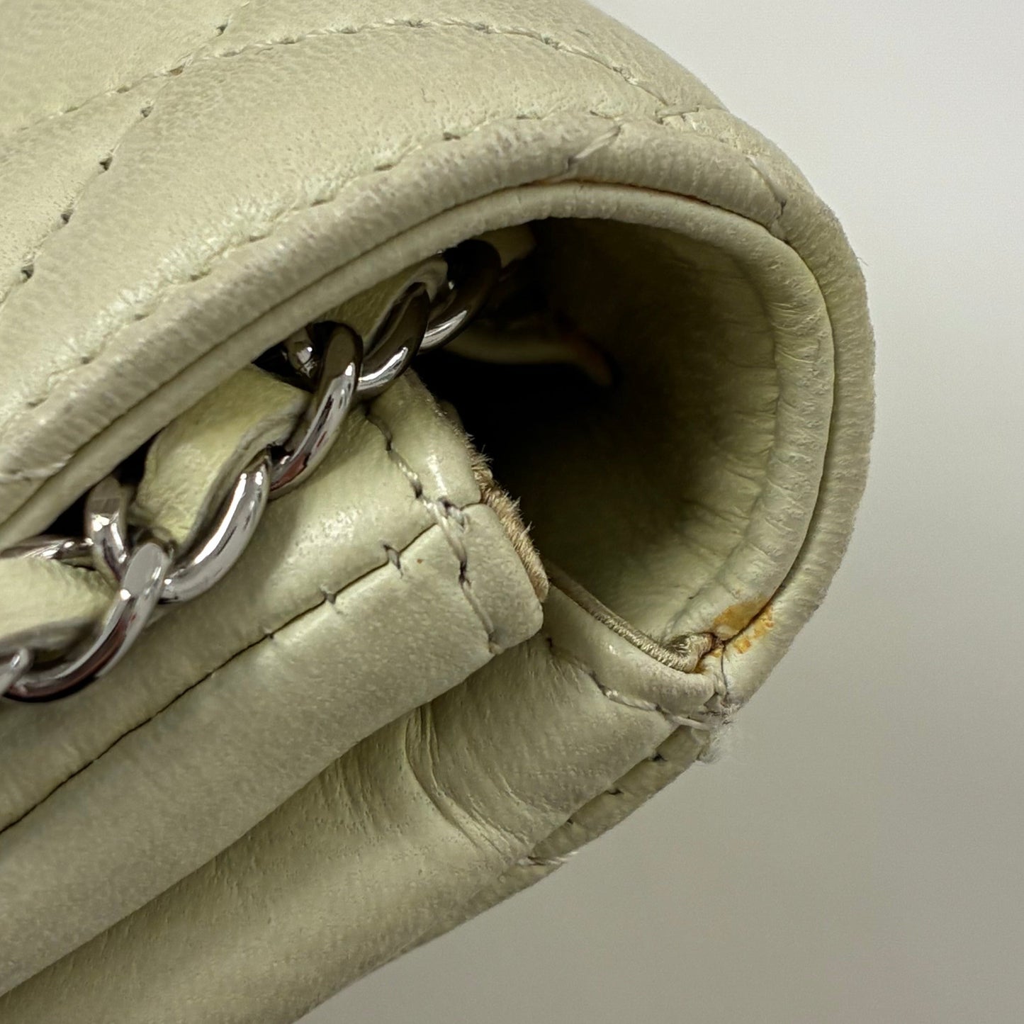 Chanel 2010-2011 Lime Green Lambskin Butterfly Shoulder Bag