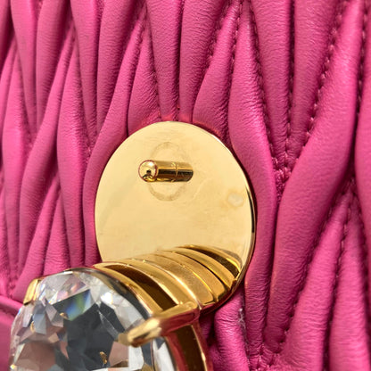 Miu Miu Pink Lambskin Matelasse Shoulder Bag