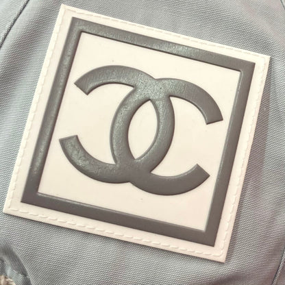 Chanel Light Blue Knit Cap Hat Sport Line #M Small Good
