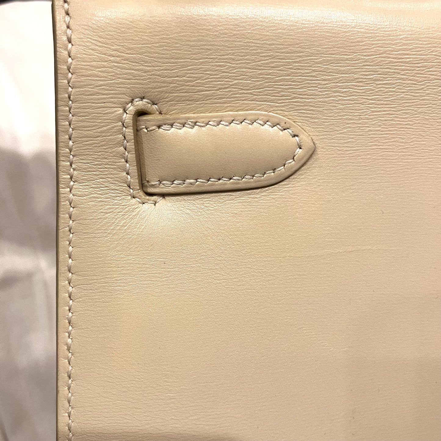 Hermes 2000 Beige Box Calf Kelly 32 Sellier 2way Shoulder Handbag