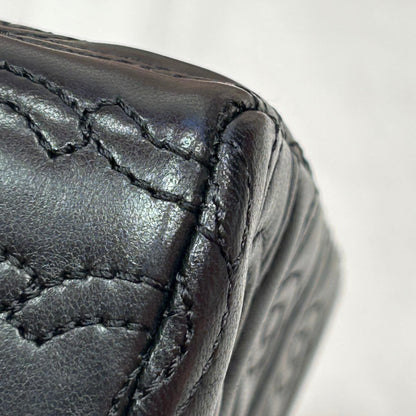 Chanel 2014 Black Lambskin CC Stitch Shoulder Bag