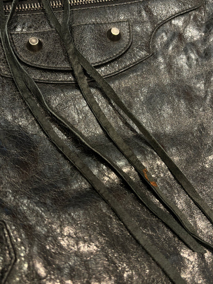 Balenciaga Black Lambskin Besace Messenger Bag