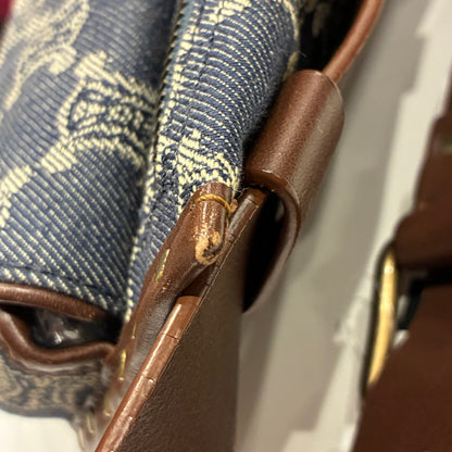 Celine Blue Denim Macadam Bum Bag Waist Pouch