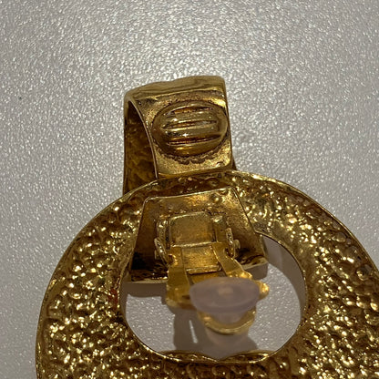 Chanel Dangle Earrings Clip-On Gold 94P