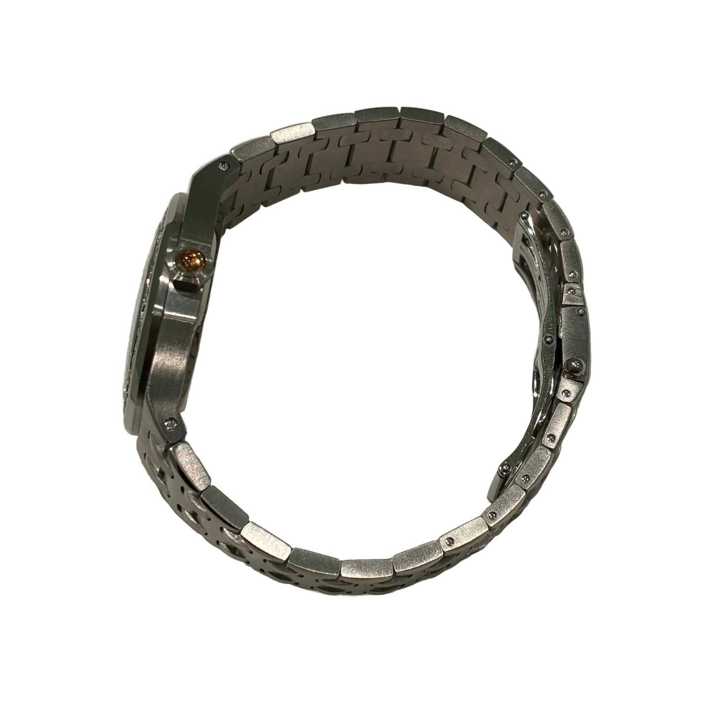 Audemars Piguet Royal Oak Ice Blue Ref.67601ST Quartz Watch SS Diamond 34mm