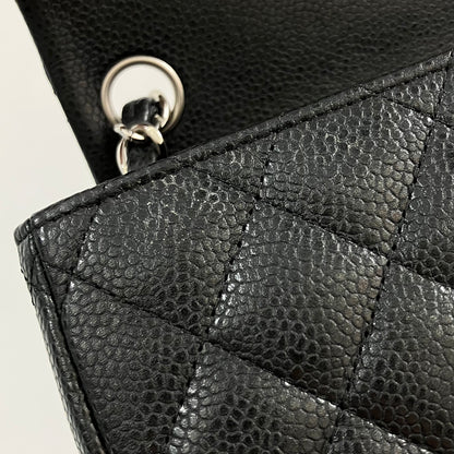 Chanel 2014-2015 Black Caviar Skin Mini Classic Square Flap Shoulder Bag 17