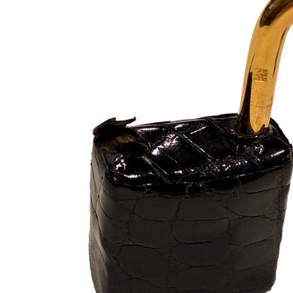Hermes * 1993 Black Porosus Crocodile Kelly 32 Sellier Handbag