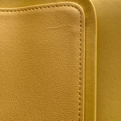 Chanel Yellow Lambskin Medium Classic Double Flap Shoulder Bag