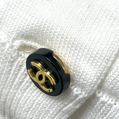 Chanel Short Sleeve Cardigan White #34
