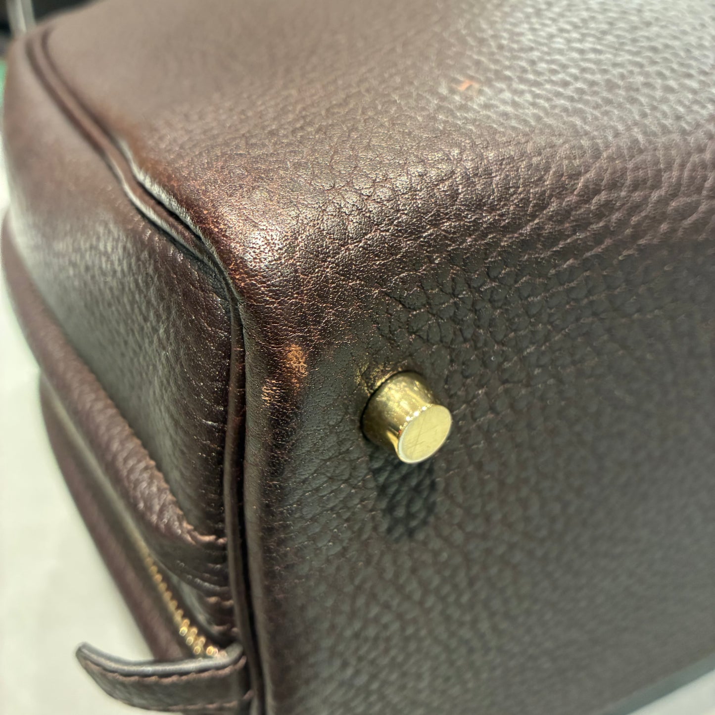 Hermes Ebene Taurillon Clemence Sac Envie 36 Handbag