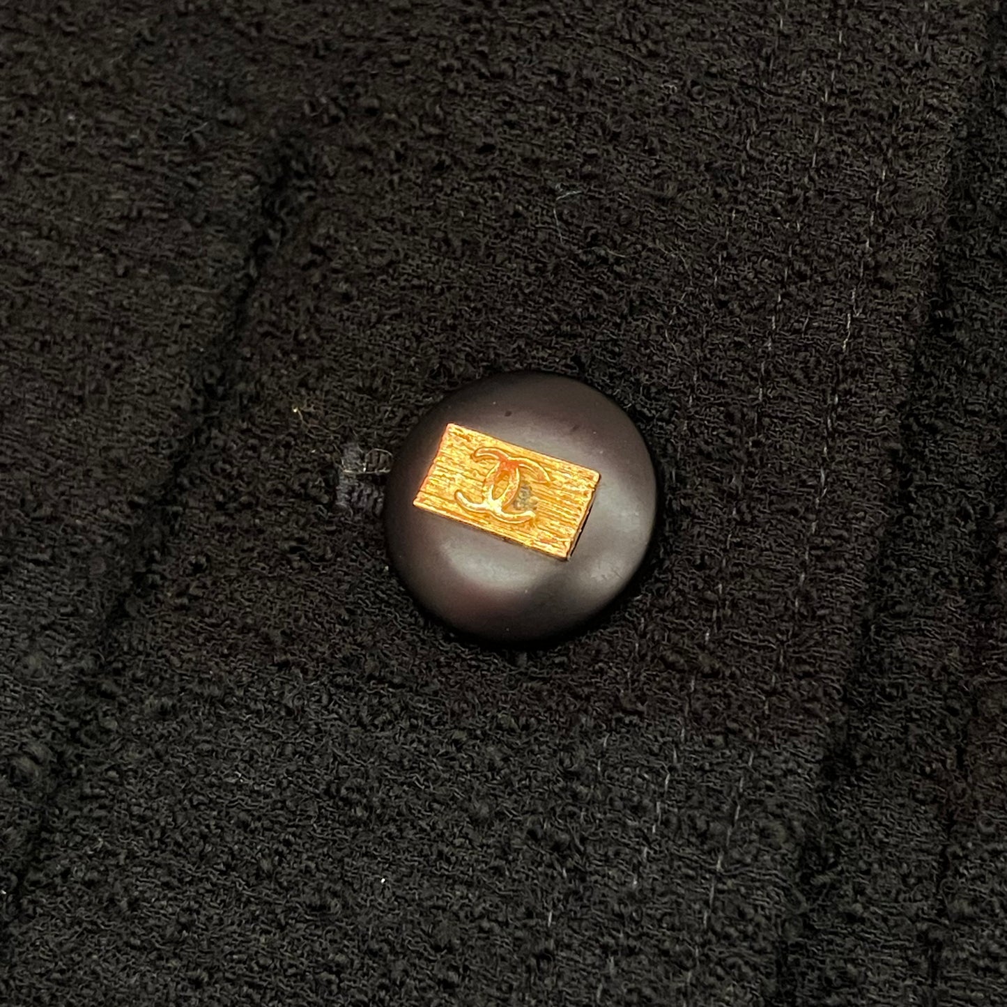 Chanel 1992 Single Breasted Collarless Jacket Black #36