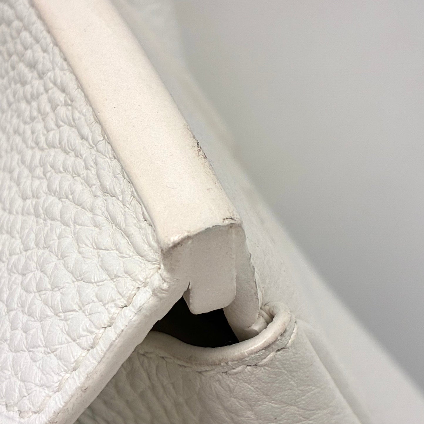 Hermes White Taurillon Clemence Birkin 30 Handbag