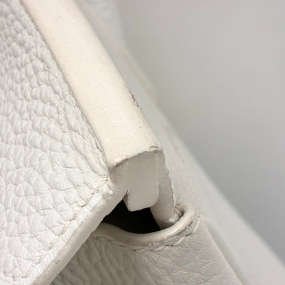 Hermes White Taurillon Clemence Birkin 30 Handbag