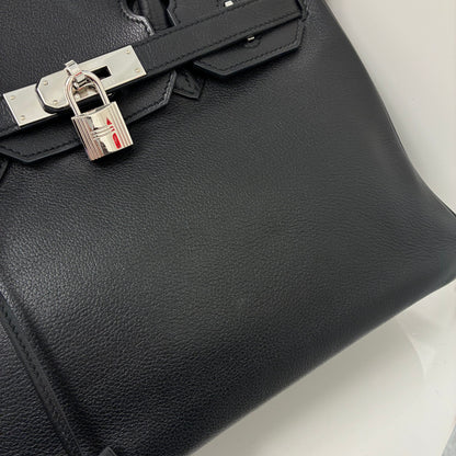Hermes Black Veau Evergrain Birkin 30 Handbag