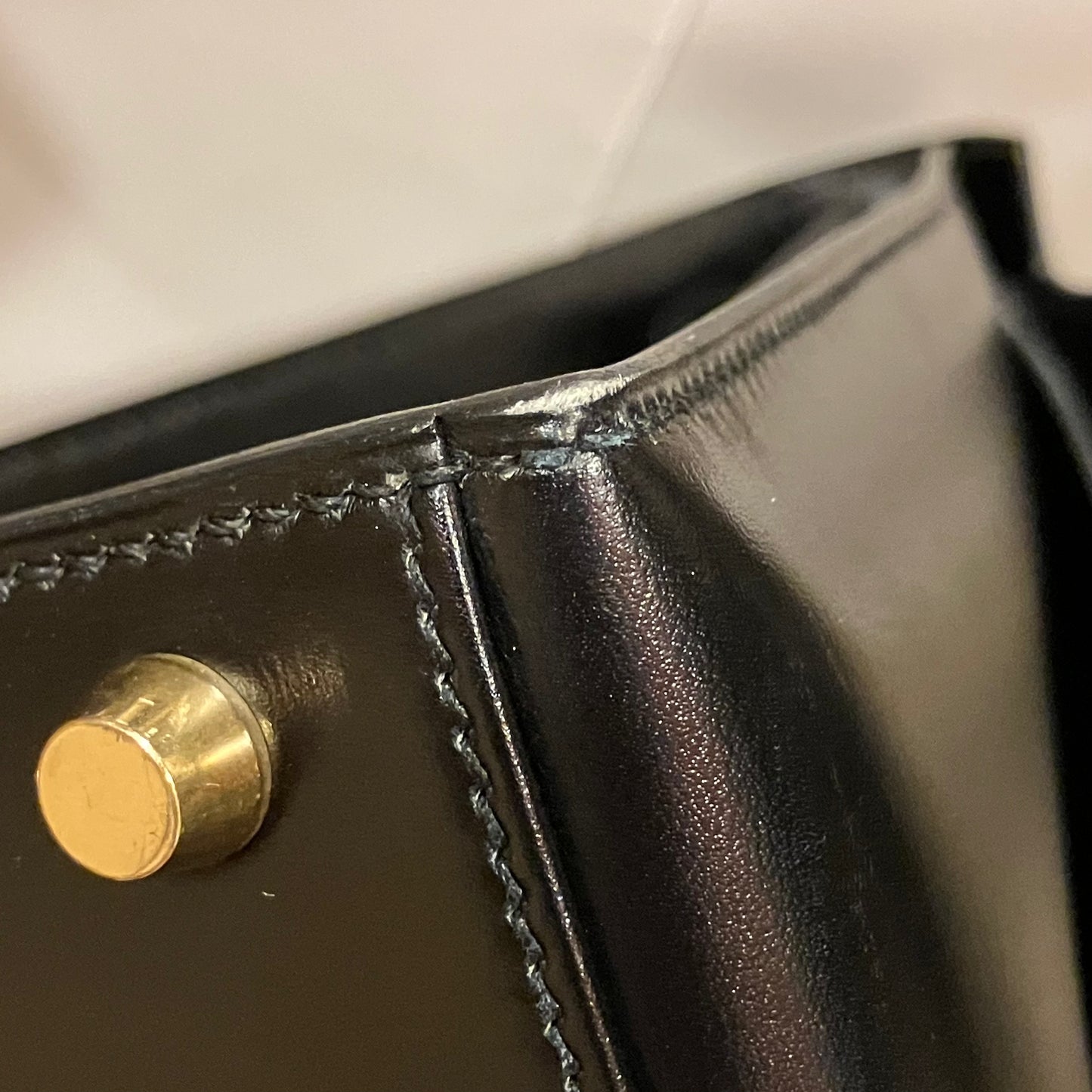 Hermes Black Box Calf Kelly 35 Sellier 2way Shoulder Handbag