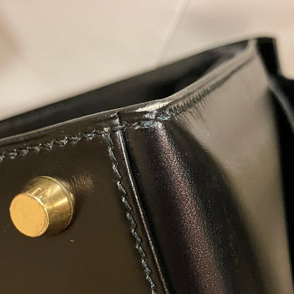 Hermes Black Box Calf Kelly 35 Sellier 2way Shoulder Handbag