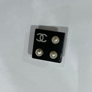 Chanel Square Earrings Clip-On Black 03C