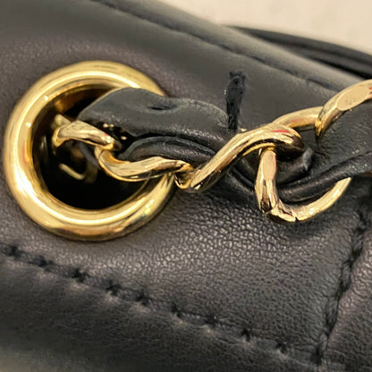 Chanel 2002-2003 Black Lambskin Choco Bar Shoulder Bag