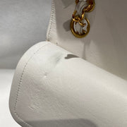 Chanel 1991-1994 White Lambskin Medium Double Flap Shoulder Bag