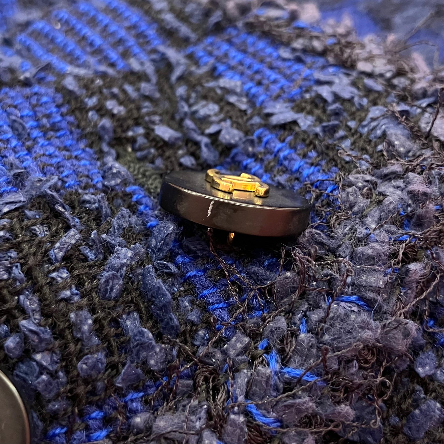 Chanel 1994 Ensemble Jacket Top Blue #40