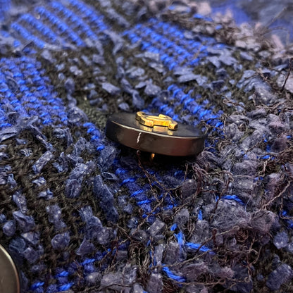 Chanel 1994 Ensemble Jacket Top Blue #40