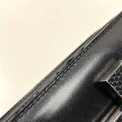 Hermes * Black Box Calf Lizard Constance 18 Shoulder Bag