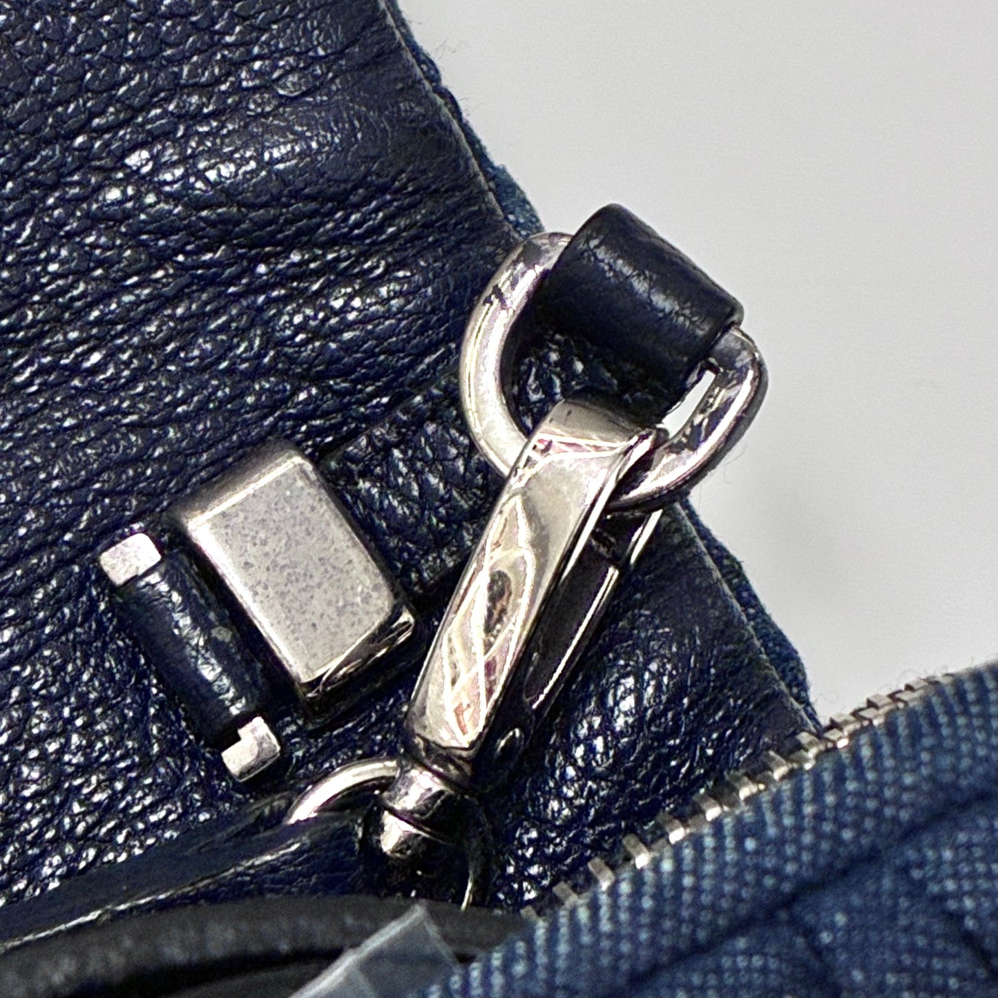 Miu Miu Navy Denim Matelasse Shoulder Bag