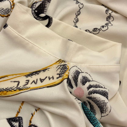 Chanel Icons Print Cropped T-shirt Ivory 96P #38