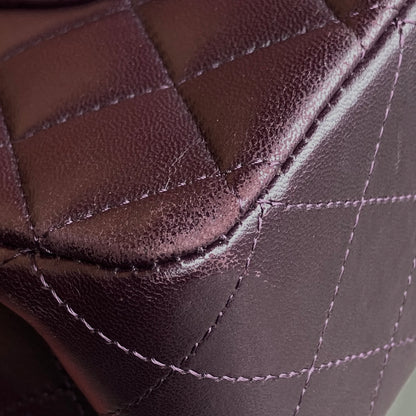 Chanel 2011 Purple Lambskin Medium Classic Double Flap Shoulder Bag