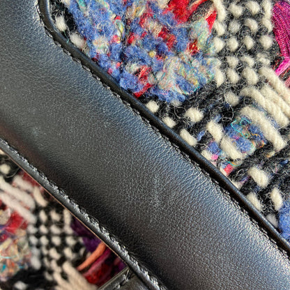 Chanel Black Tweed Lambskin Coco Corset Flap Bag Shoulder Bag