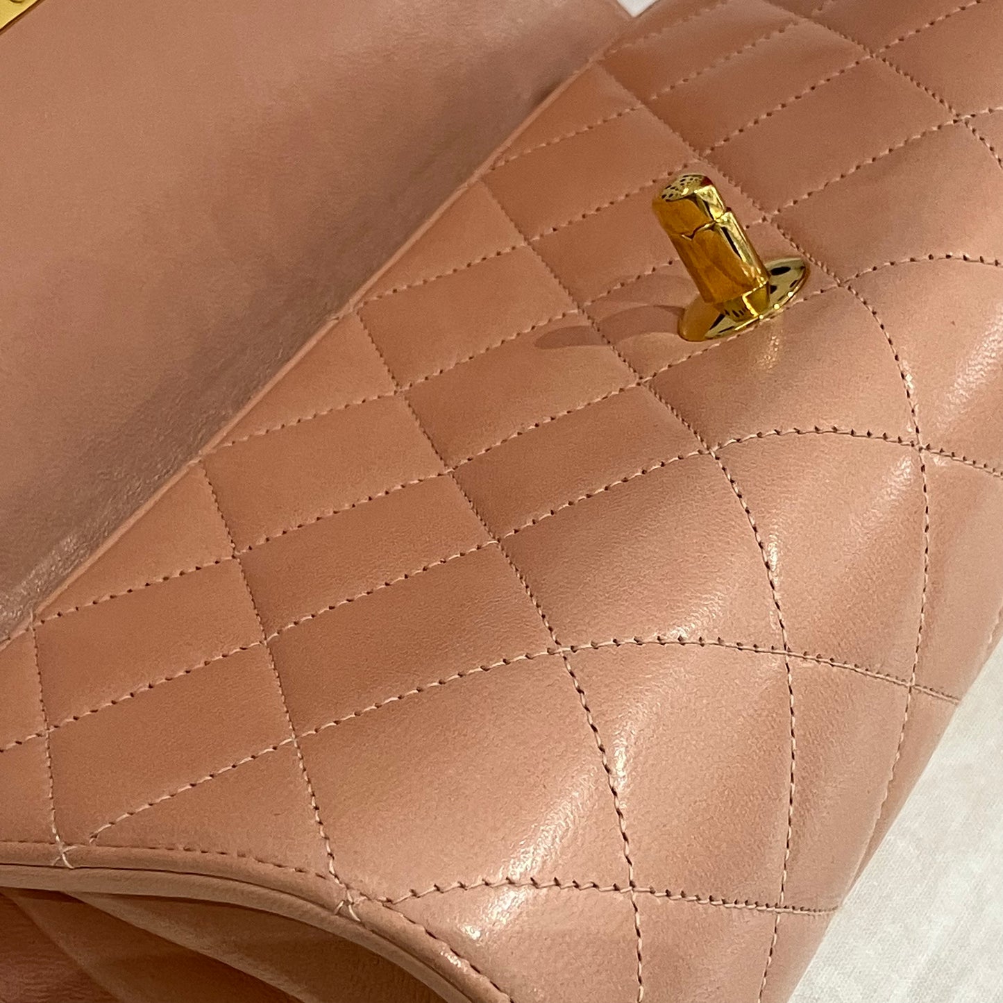 Chanel * 1994-1996 Pink Lambskin Classic Single Flap Shoulder Bag