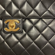 Chanel 1994-1996 Black Lambskin Briefcase Business Handbag