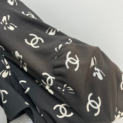 Chanel 1997 Shirt Dress Black #38