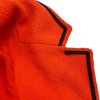 Chanel 1995 Single Breasted Short Sleeve Jacket Vermilion Red #36